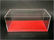 1:18 EDEL-LEDER-ACRYL VITRINE / ROT / STAUBDICHT